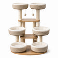 Árbol para gatos de madera y sisal beige