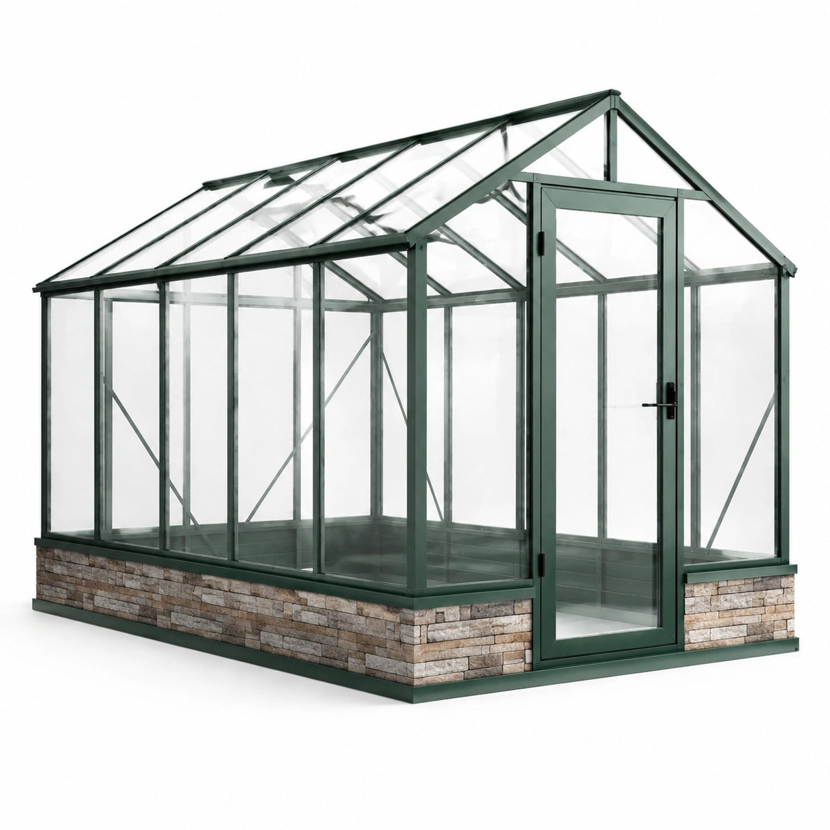 Invernadero de Aluminio y Policarbonato Transparente Verde 300x250x200 cm