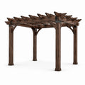 Pérgola de Madera de Cedro con Acero Marrón 300x400x250cm