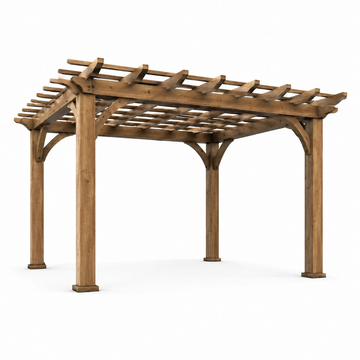 Pérgola de madera de pino marrón 300x400x250 cm