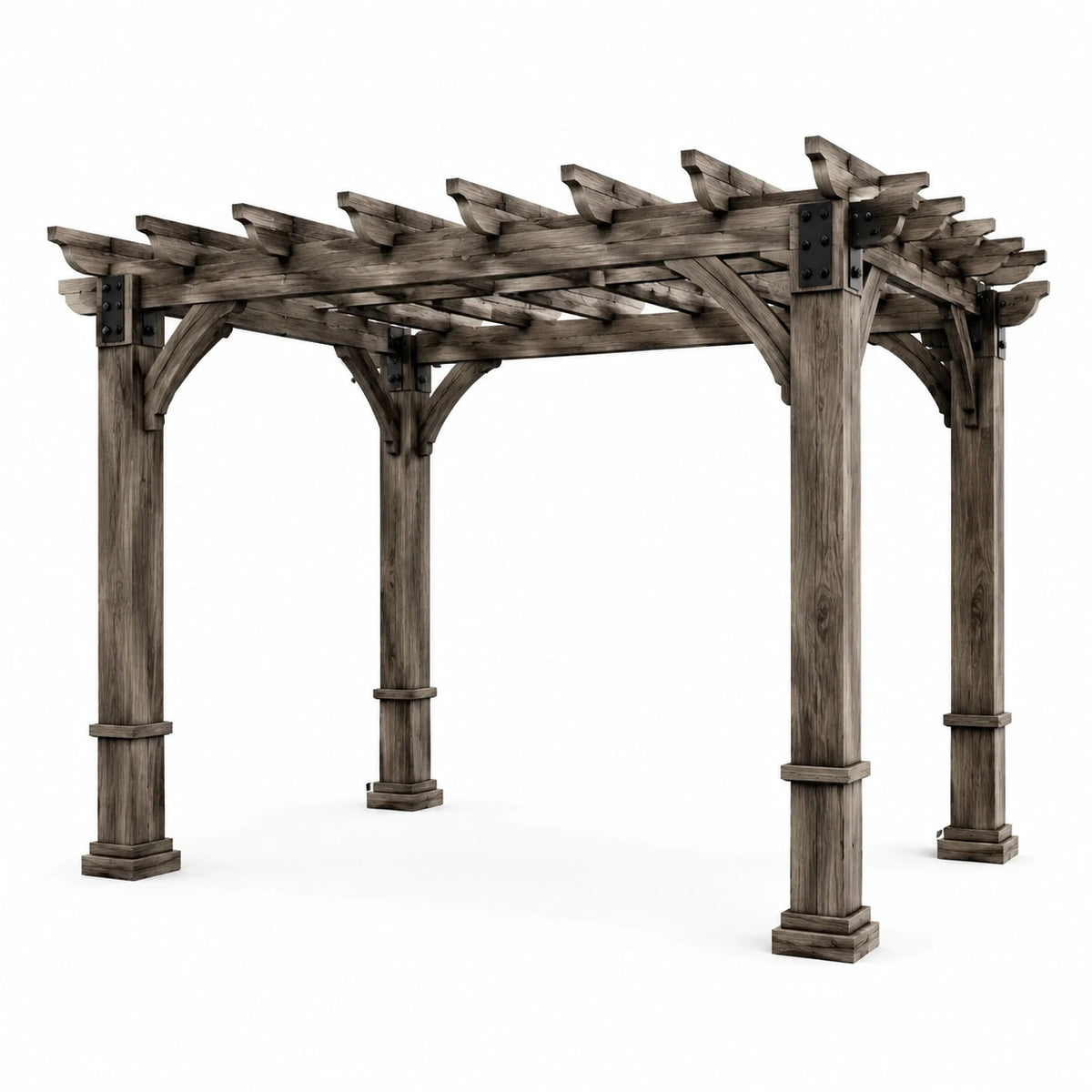 Pérgola de madera maciza marrón