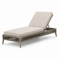 Tumbona de aluminio y mimbre sintético beige con cojín ajustable
