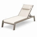 Tumbona de aluminio con tejido textilene beige