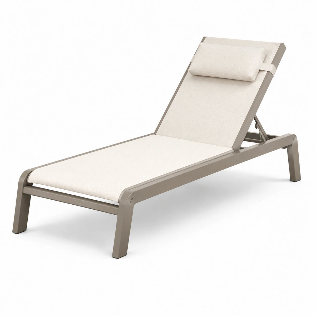 Tumbona de aluminio con tejido textilene beige