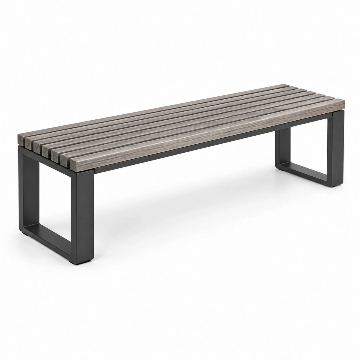 Banco de Madera y Metal para Exteriores 120x40x45 cm Gris
