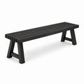Banco de madera maciza negro 180 cm